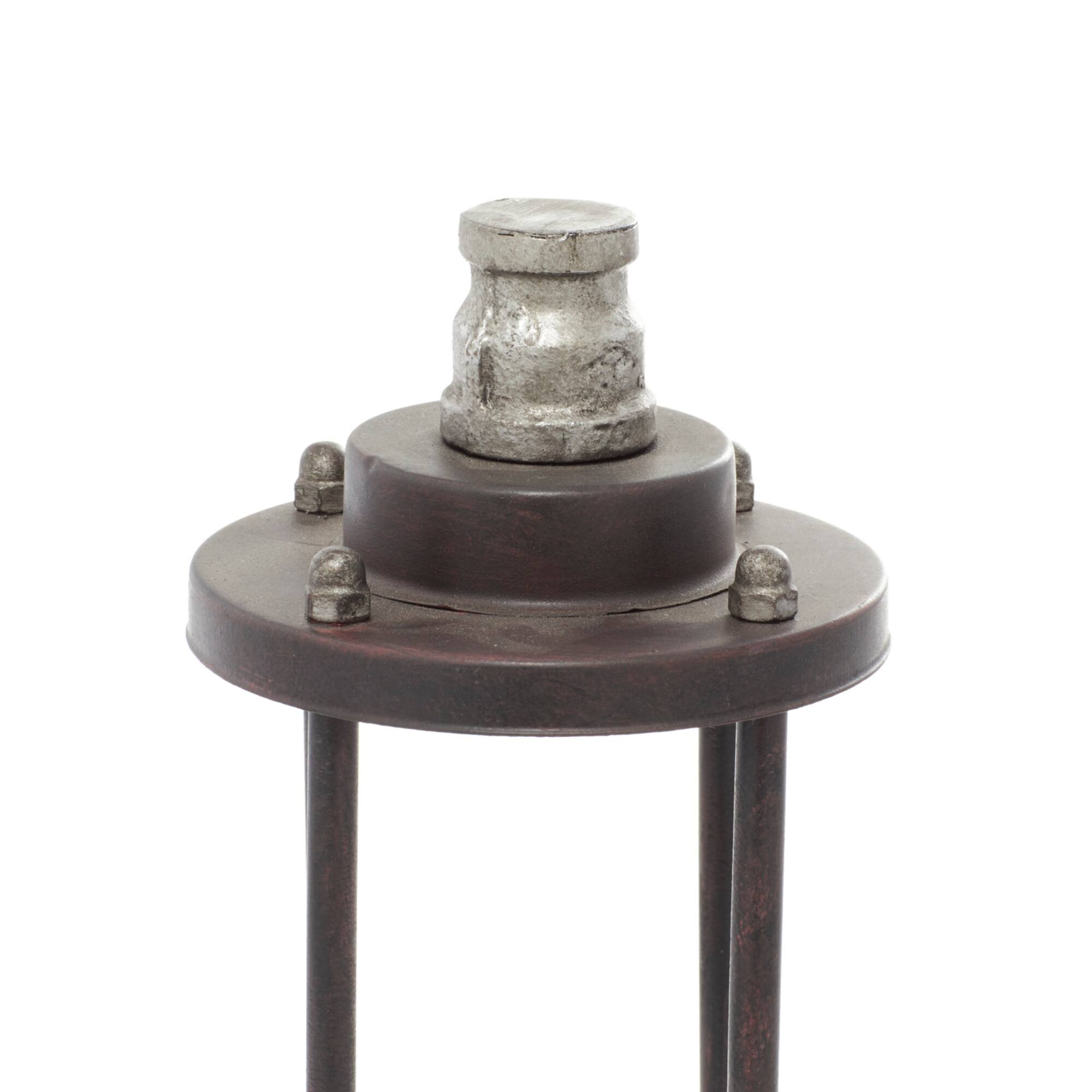 Brown Iron Industrial LED Lantern, 13" x 4" x 4"